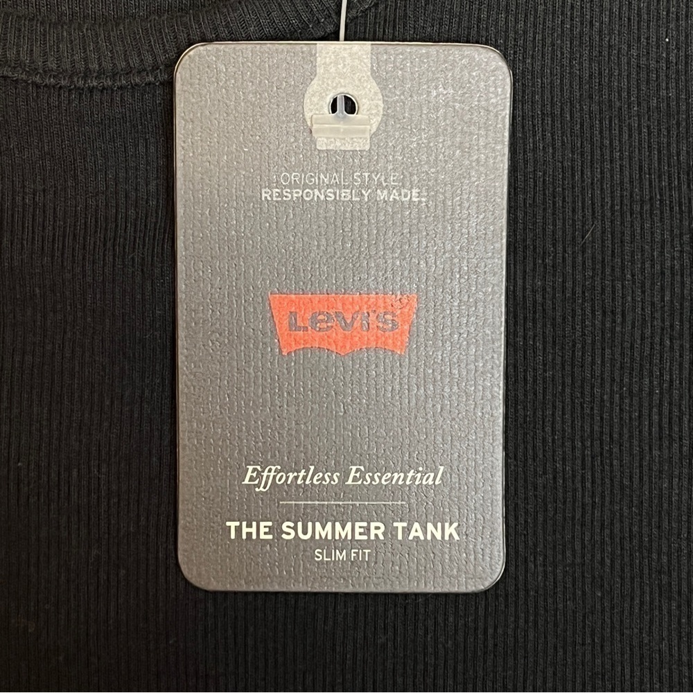 Levi The Summer Tank Top. Black Ribbed Size Small #793 NWT - Picture 6 of 6